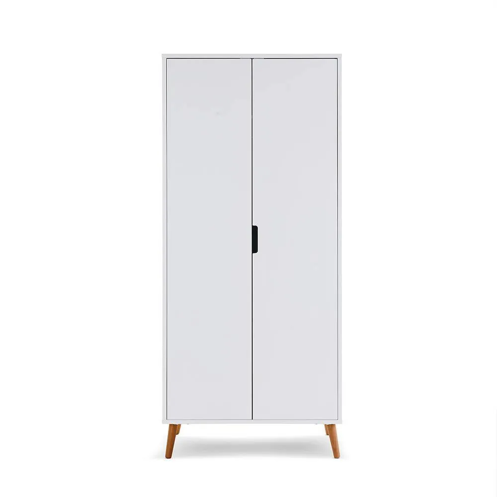 Maya Double Wardrobe - White & Natural