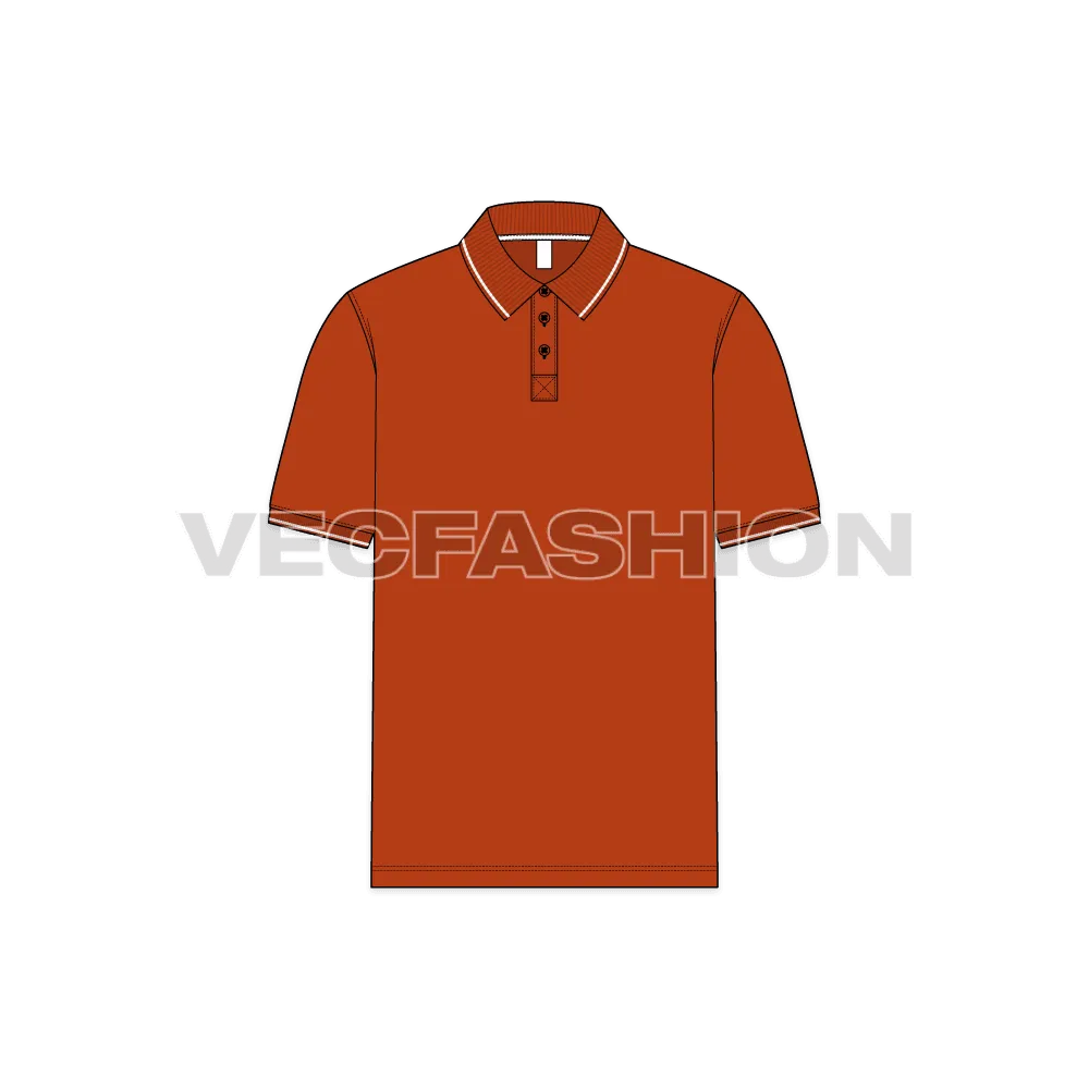 Mens Burnt Orange Polo Shirt