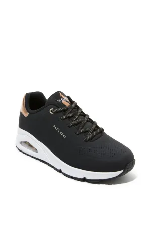 Metallic Tri-Lace-Up Slip-On Sneaker Black
