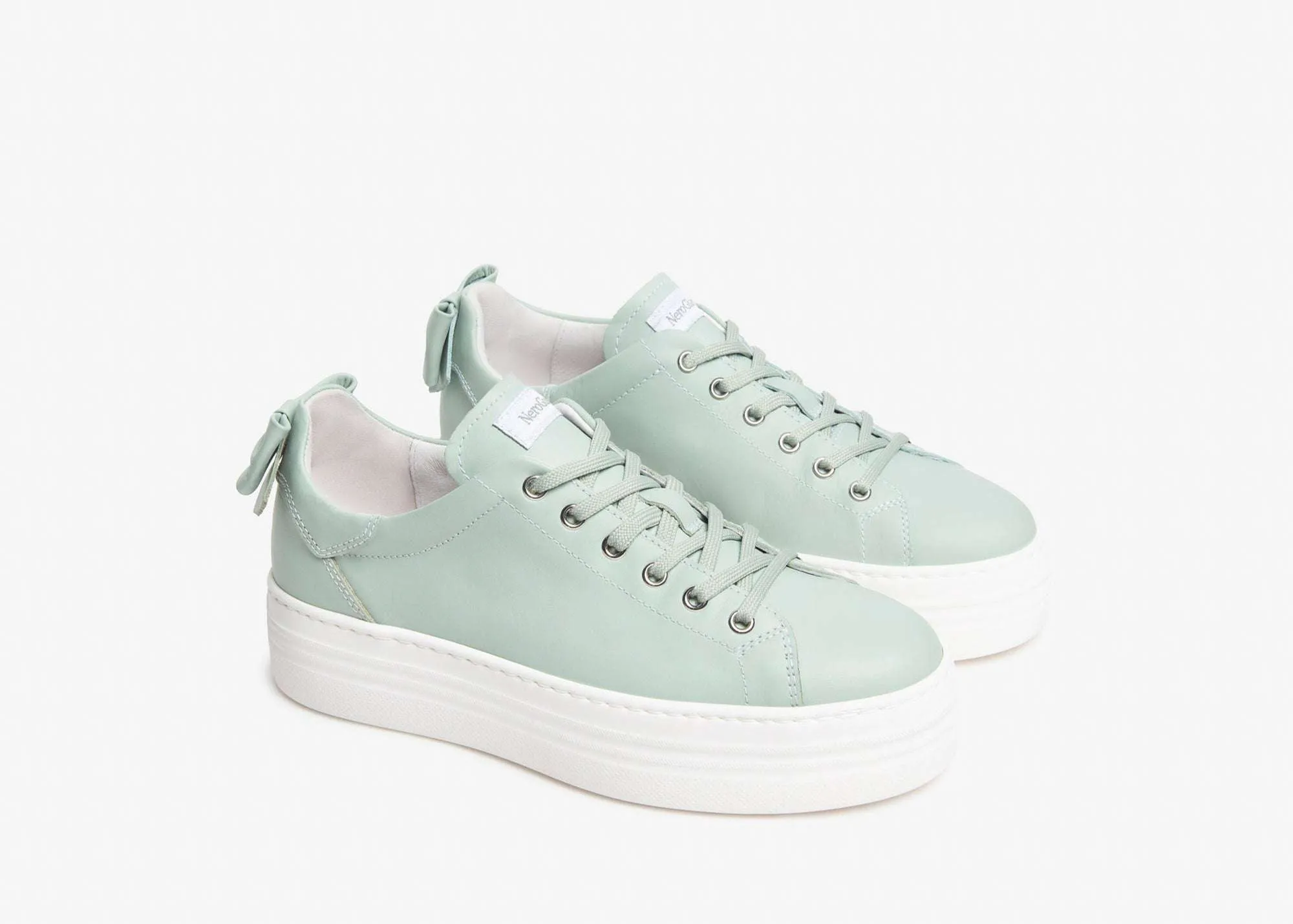 NeroGiardini Sage Green Platform Trainer|E406520D53