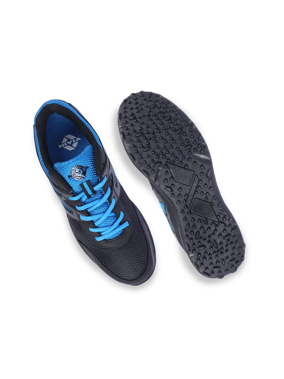 Nivia Men Marathon Running Shoe For Mens | Rubber Outsole With Breathable Mesh Upper With Pvc Synthetic Leather | Die Cut N.R E.Va Sockliner | Ideal For Trail Running (Blue/Black)