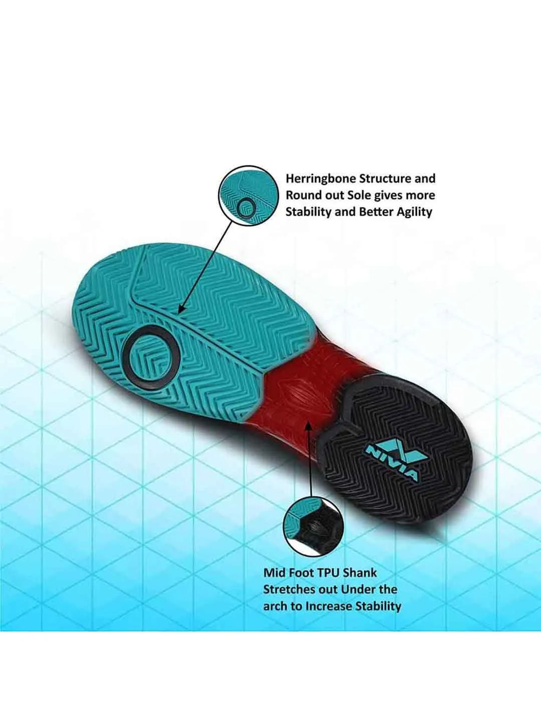 NIVIA Men Ray 2.0 Tennis Shoes (Turquoise/Black)