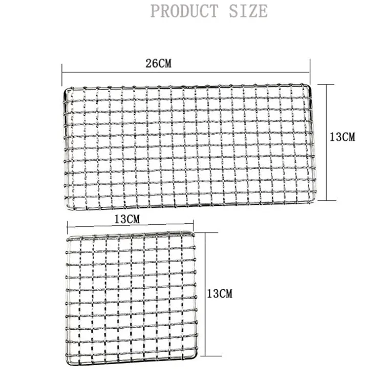 Outdoor Camping Pot Rack Square 304 Stainless Steel Barbecue Mesh Simple Wood Fire Stove Barbecue Grill