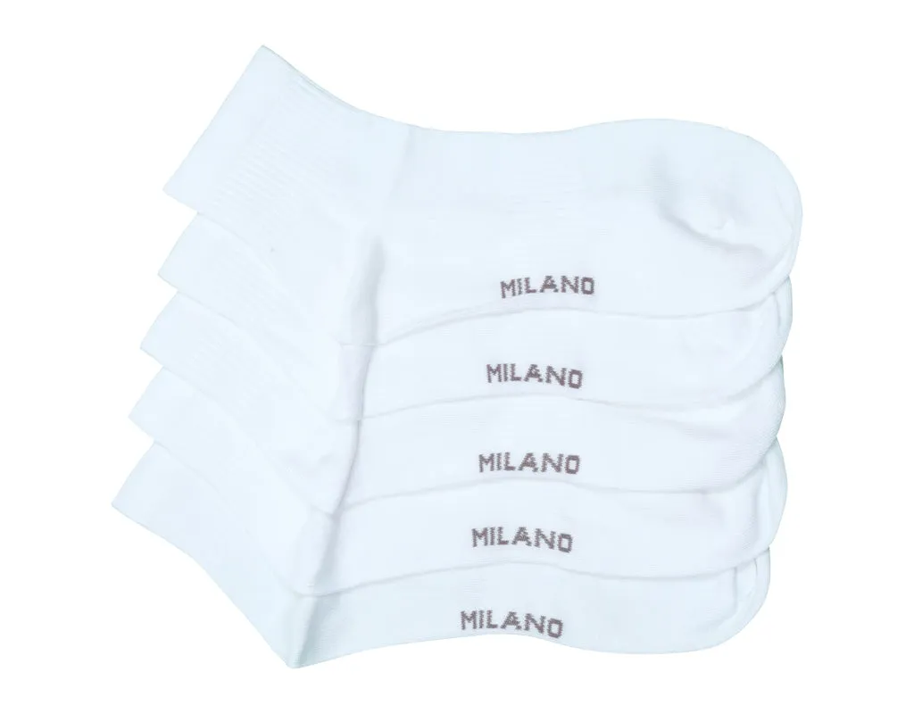 QUARTER ANKLE 5PK WHITE