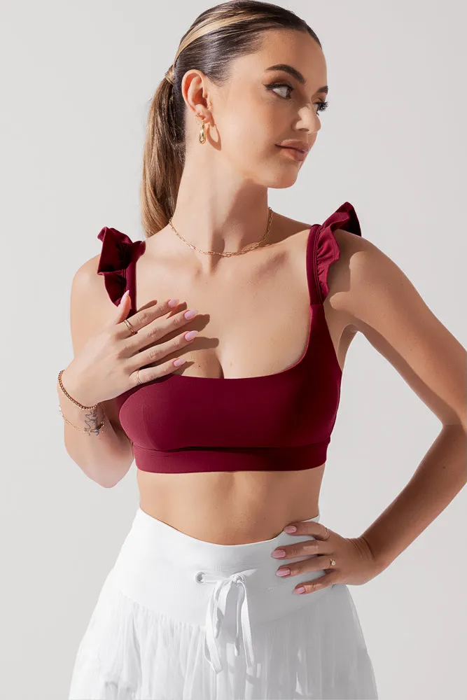 Romance Ruffle Bra - Crimson