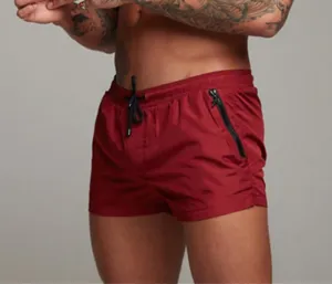 Simple Solid Drawstring Boxer Shorts