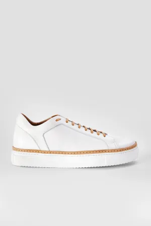 SOHO white welted sneakers.