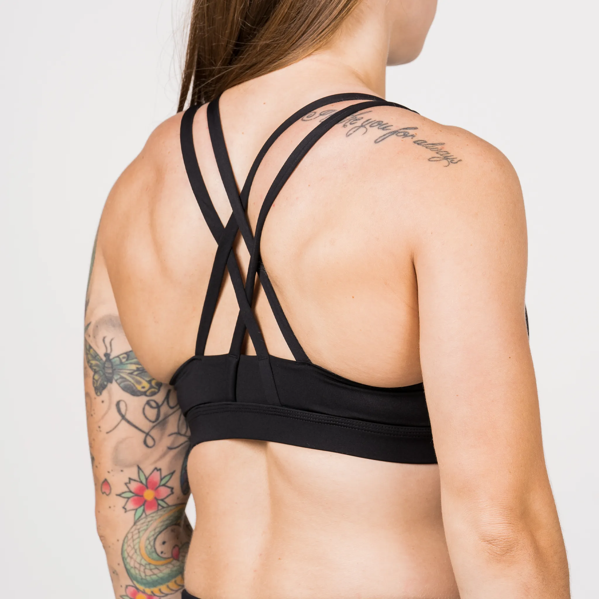 Sports Bra - 4-Strap Low-Cut - Black