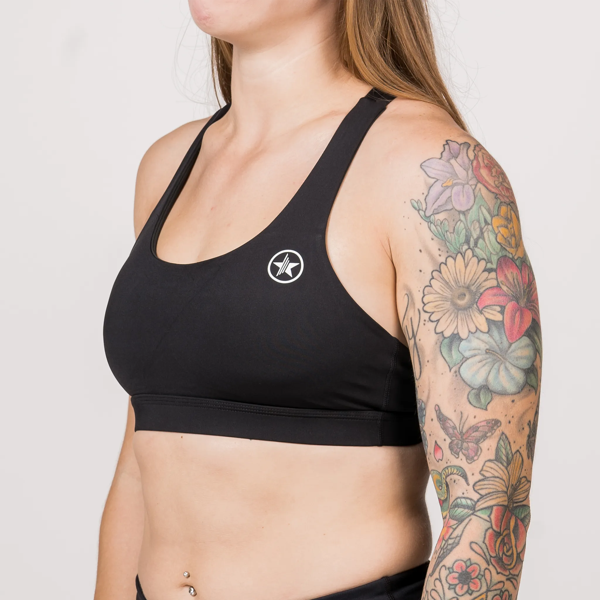 Sports Bra - 4-Strap Low-Cut - Black