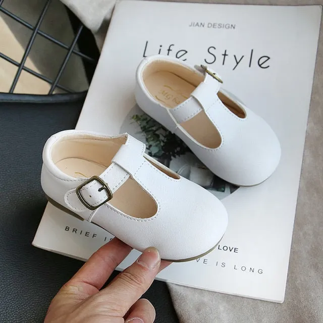 Spring Autumn Baby Girls Shoes Cute Bow Patent Leather Princess Shoes Solid Color Kids Gilrs Dancing Shoes First Walkers SMG104