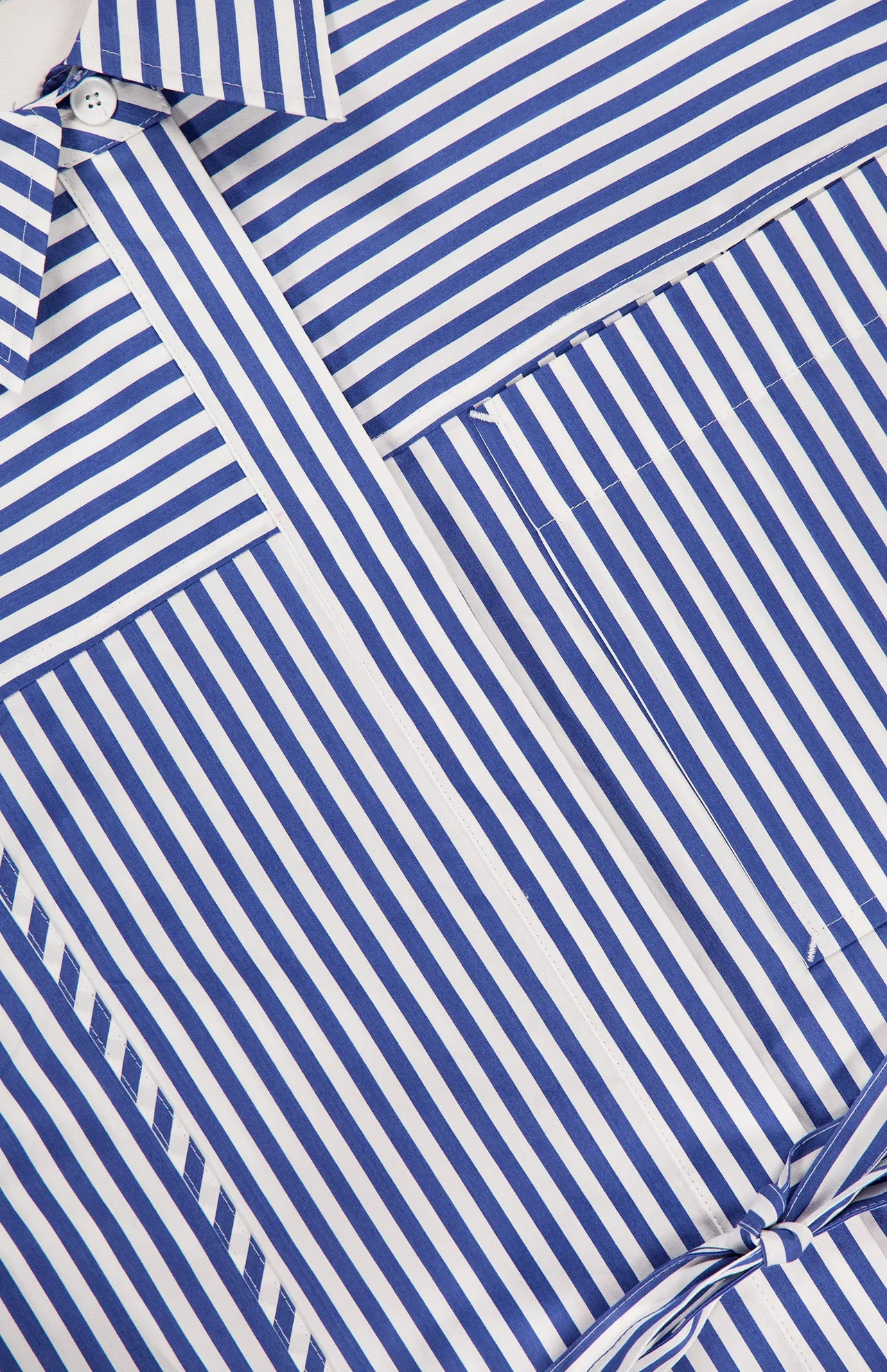Striped Peplum-hem Shirt Dress