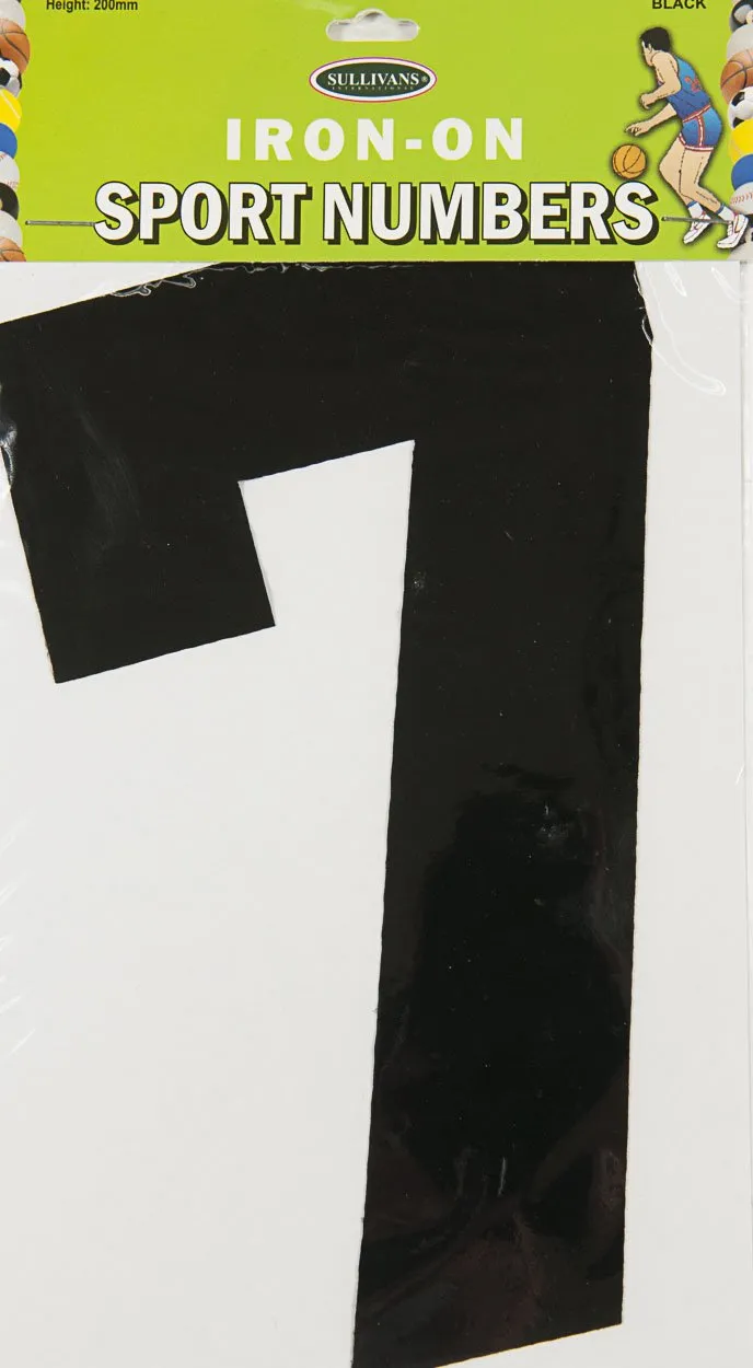 Sullivans Iron On Number 7, Black- 20cm