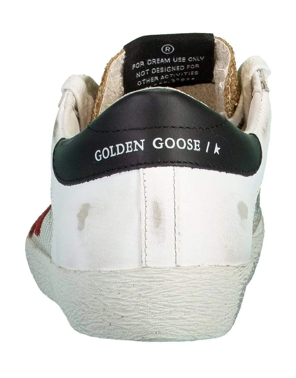 Superstar Net and Leather Glitter Toe Sneaker