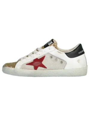 Superstar Net and Leather Glitter Toe Sneaker