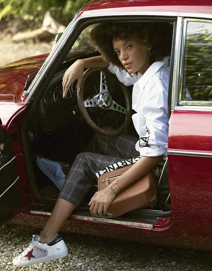 Superstar Net and Leather Glitter Toe Sneaker