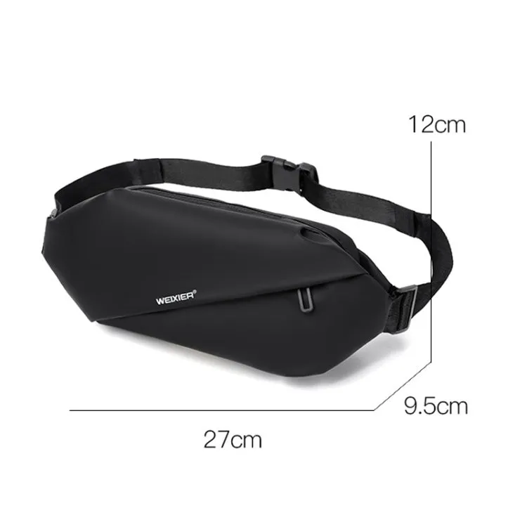 WEIXIER YB9569 Large Capacity Casual Simple Slanting Cross Shoulder Bag Sports Cell Phone Waist Bag(Grey)
