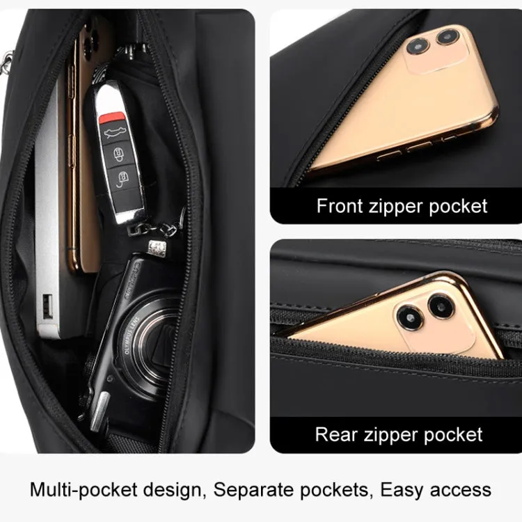 WEIXIER YB9569 Large Capacity Casual Simple Slanting Cross Shoulder Bag Sports Cell Phone Waist Bag(Grey)