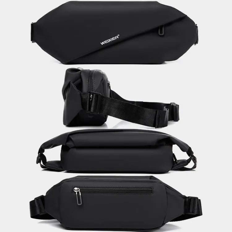 WEIXIER YB9569 Large Capacity Casual Simple Slanting Cross Shoulder Bag Sports Cell Phone Waist Bag(Grey)