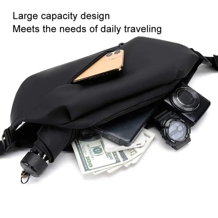 WEIXIER YB9569 Large Capacity Casual Simple Slanting Cross Shoulder Bag Sports Cell Phone Waist Bag(Grey)