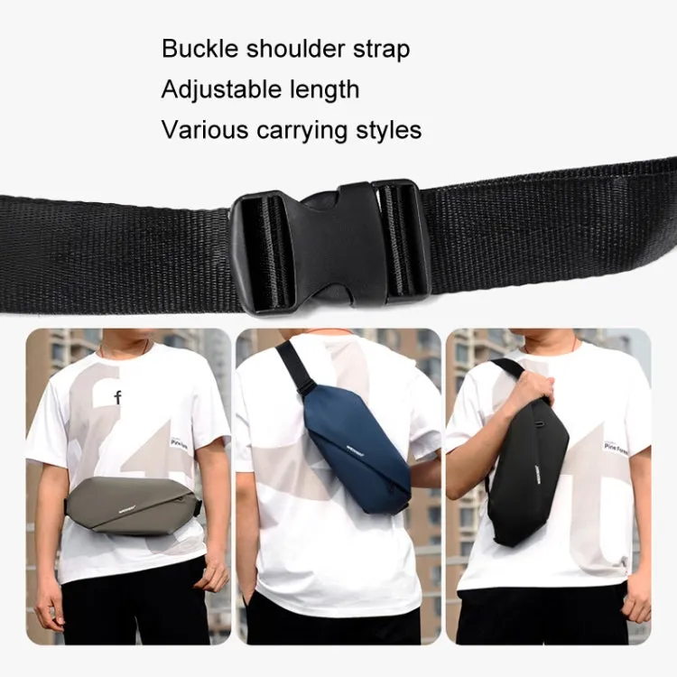WEIXIER YB9569 Large Capacity Casual Simple Slanting Cross Shoulder Bag Sports Cell Phone Waist Bag(Grey)
