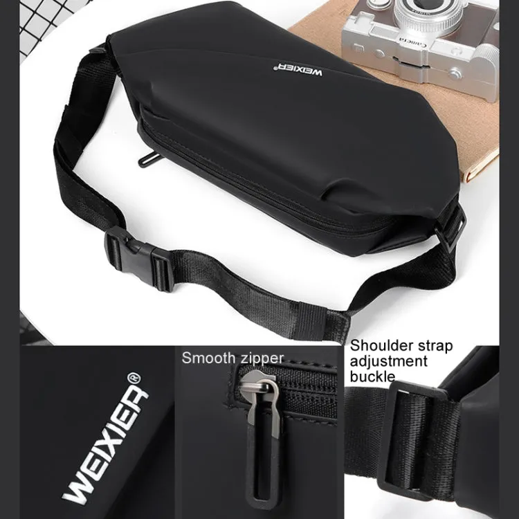 WEIXIER YB9569 Large Capacity Casual Simple Slanting Cross Shoulder Bag Sports Cell Phone Waist Bag(Grey)