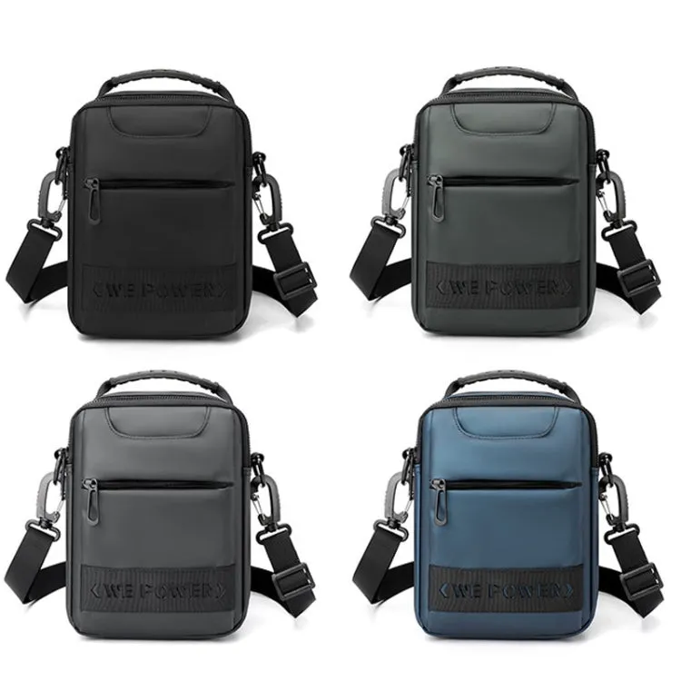 WEPOWER Simple Men Messenger Bag Can Wear Belt Hanging Bag Handheld Shoulder Bag(Grey)