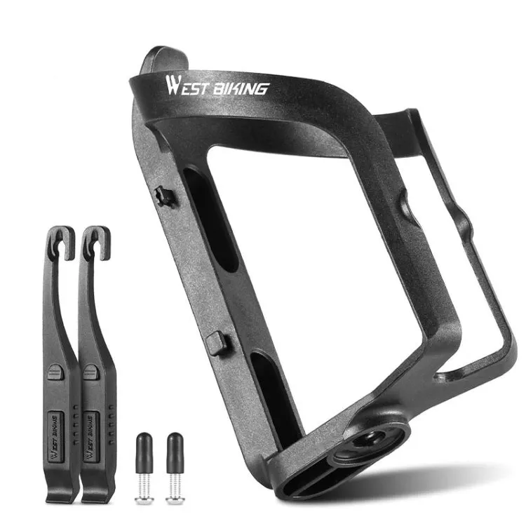 WEST BIKING YP0704032 Bicycle Bottle Frame Multi-Function Tire Rod Water Cup Holder(Black)