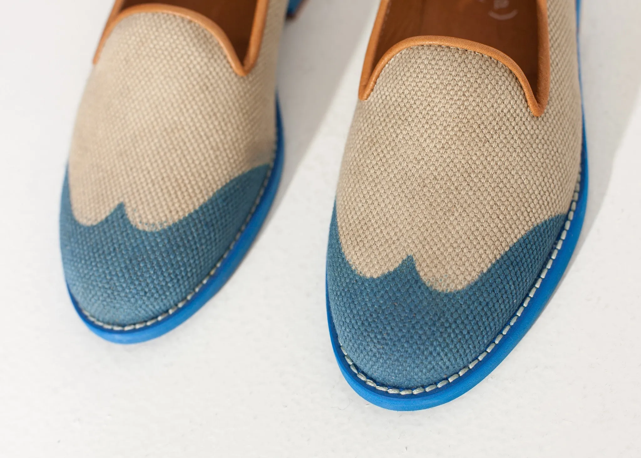 Wingtip Loafer in Blue - Less Choice