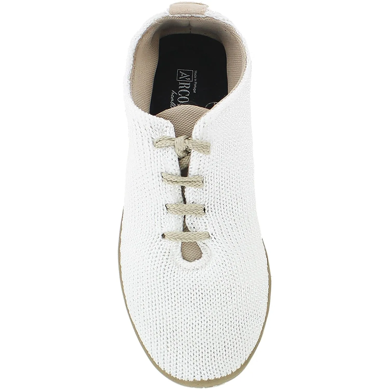 Women's Arcopedico LS White/Beige Knit Fabric