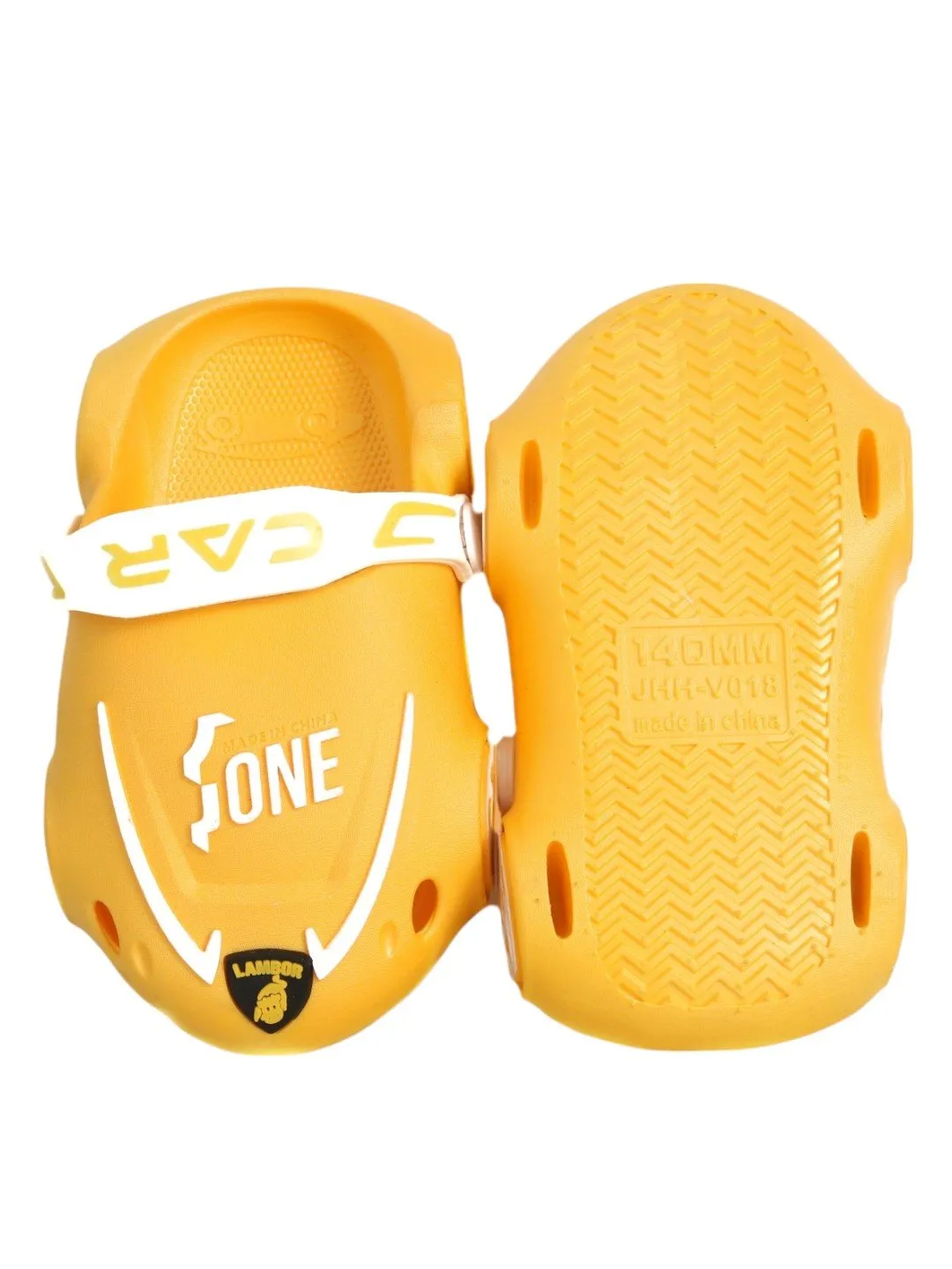 Zoom & Play: Sporty Yellow Car Clogs for Active Kids