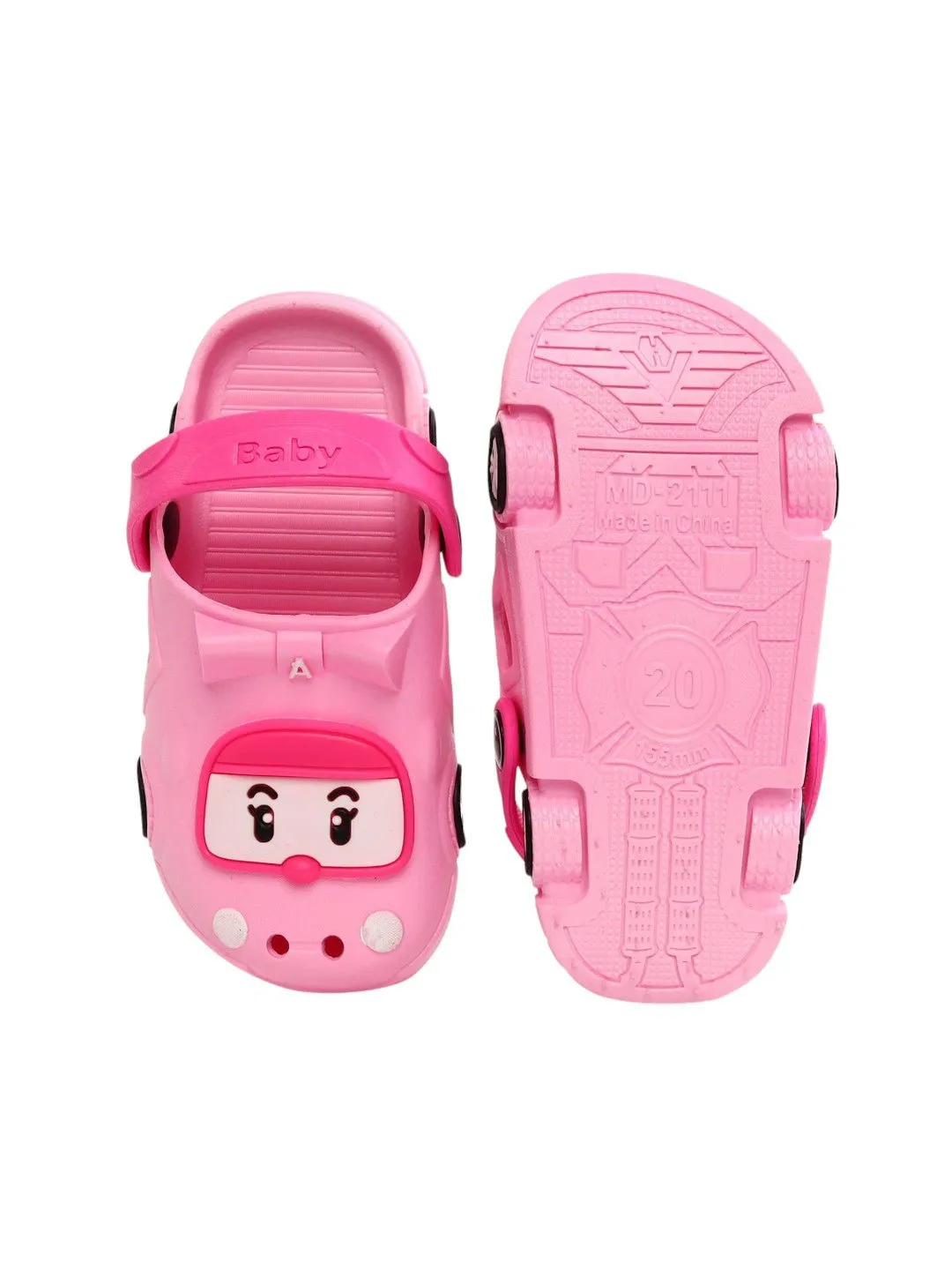 Zoom into Style: Cute Pink Car-Themed Kids' Clogs for Girls