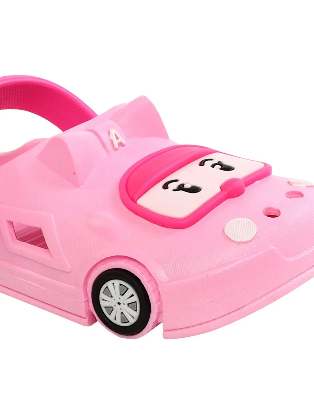 Zoom into Style: Cute Pink Car-Themed Kids' Clogs for Girls